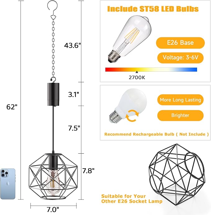 Battery Operated Chandelier, Gazebo Battery Operated Outdoor Lights Waterproof - Image 4