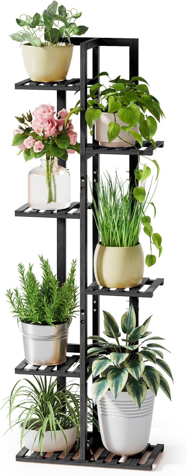 ROSSNY 48 Inch Tall Plant Stand Indoor, 6 Tier 7 Potted Bamboo Plant Stands by ROSSNY