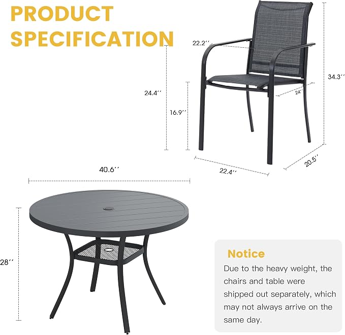 VICLLAX 5 Pieces Patio Dining Set - Image 7