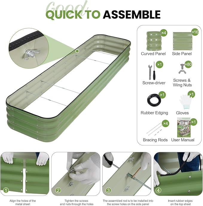 5-in-1 Adjustable Raised Garden Bed Kit | Galvanized Planter Boxes - Image 7