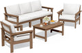 SERWALL HDPE Patio Conversation Set, 6-piece Sectional Outdoor Furniture Set by SERWALL