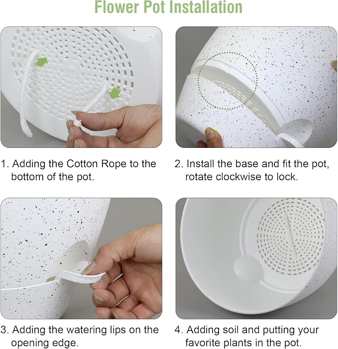 12 inch Large Self Watering Pots - Image 5