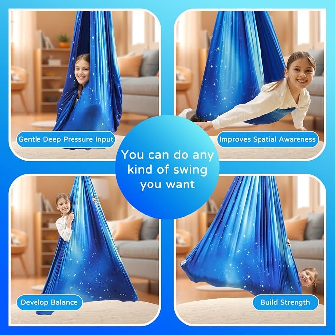 Sensory Swing for Kids and Adults Indoor & Outdoor Double Layer Therapy Cuddle - Image 3