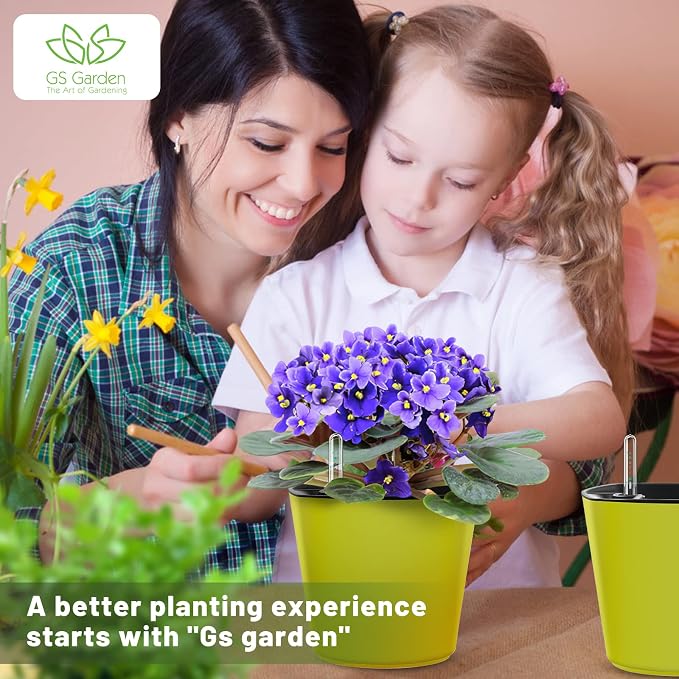 Self Watering Planters for Indoor Plants 7 inch Flower Pot - Image 2