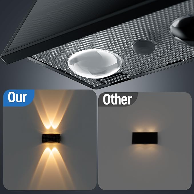 NIORSUN Solar Fence Lights, 24 Pack Wall Lights Waterproof, Led Outdoor Lights - Image 5