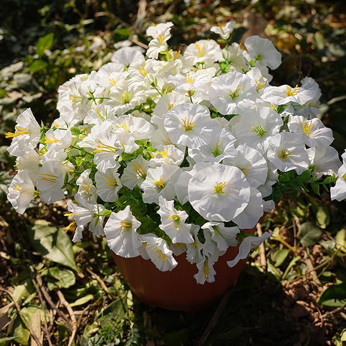 Artificial Flowers for Outdoors, UV Resistant Fake Silk Morning Glory, - Image 4