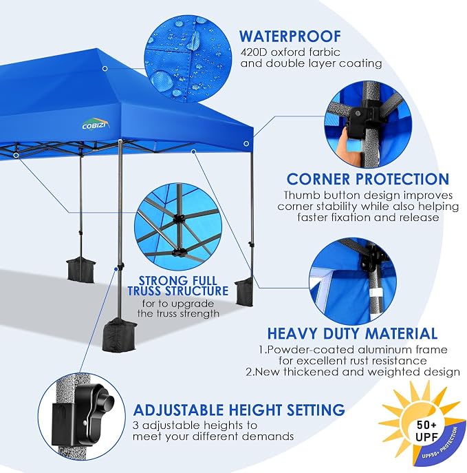 COBIZI 10x20 Heavy Duty Pop up Canopy Tent - Image 3