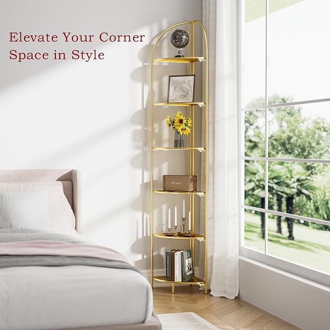 Crofy Foldable 6 Tier Corner Shelf, Metal Corner Plant Stand - Image 5