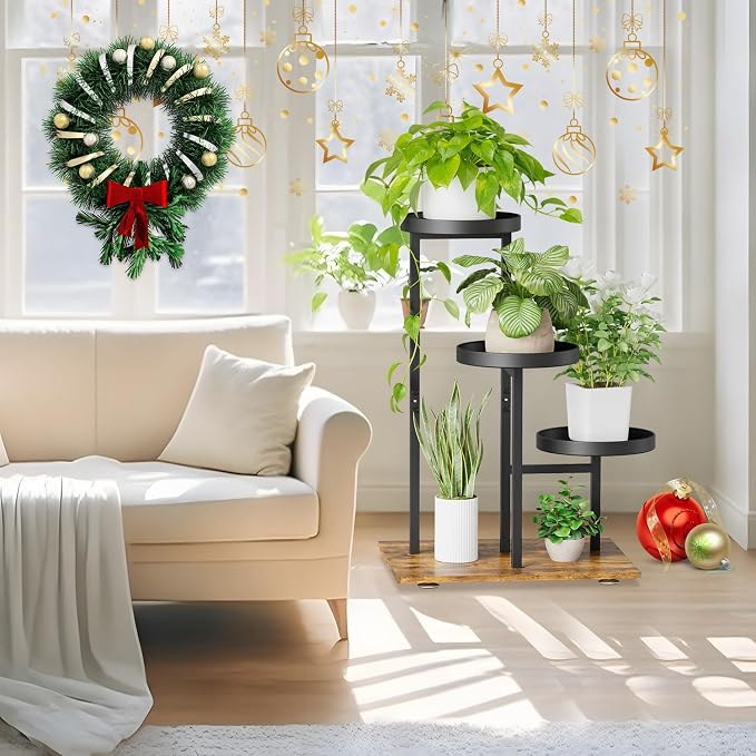 iDavosic.ly 3 Tier Plant Stand Indoor, Tiered Corner Flower Holder Shelf Outdoor - Image 2