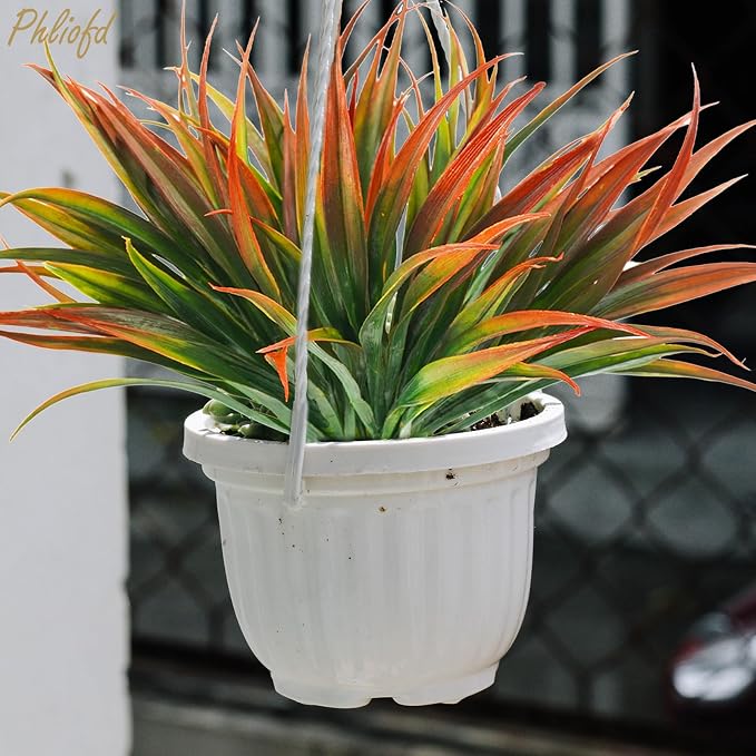 16Pcs Artificial Grass Fake Plants 17.3in Outdoor Plastic Plants UV Resistant - Image 4