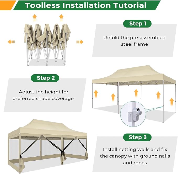 COBIZI 10x20 Heavy Duty Pop Up Canopy - Image 7