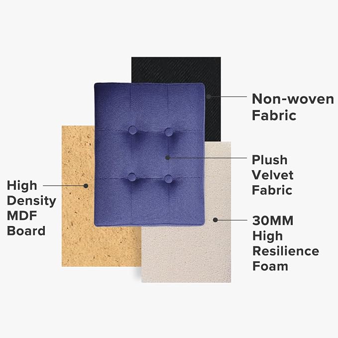 LINMAGCO Storage Ottoman Folding Foot Stool Foot Rest - Image 7
