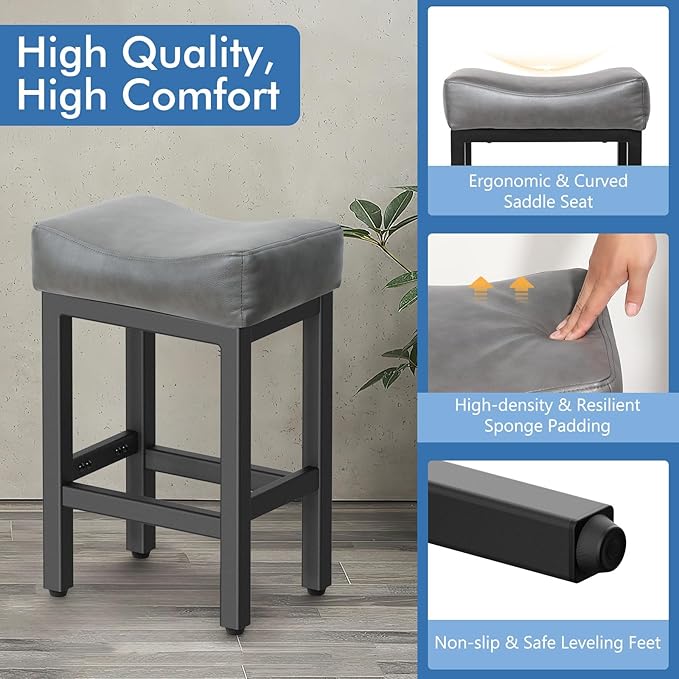 Counter Height Bar Stools Set of 2, 24 Inch Barstools - Image 3
