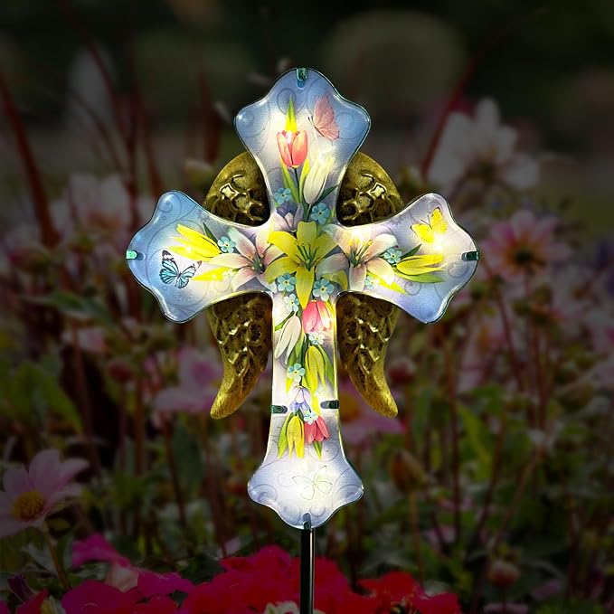 Solar Cross Garden Stake Lights - Image 8