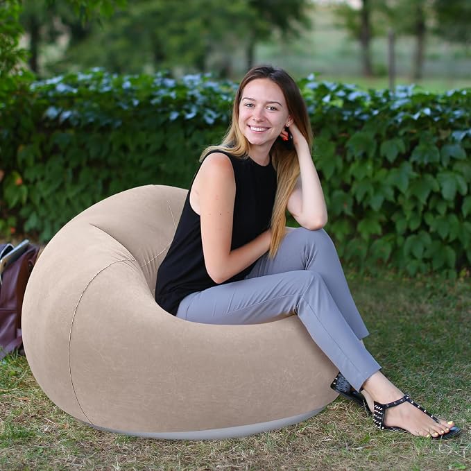 Realspring Inflatable Bean Bag Chairs Outdoor Blow up Camping Chairs Inflatable - Image 6