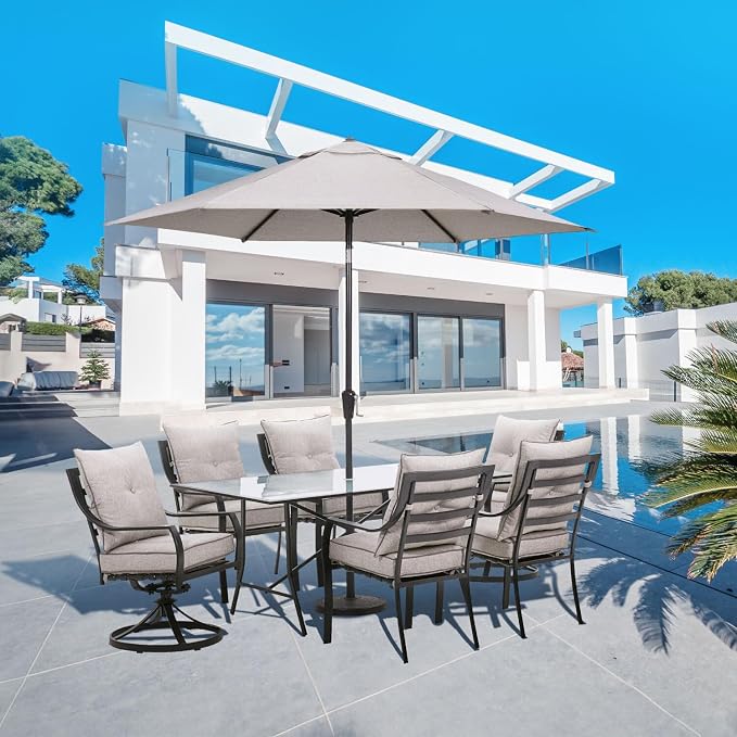 Hanover Lavallette 7-Piece Patio Dining Set, Modern Outdoor Dining Set - Image 3
