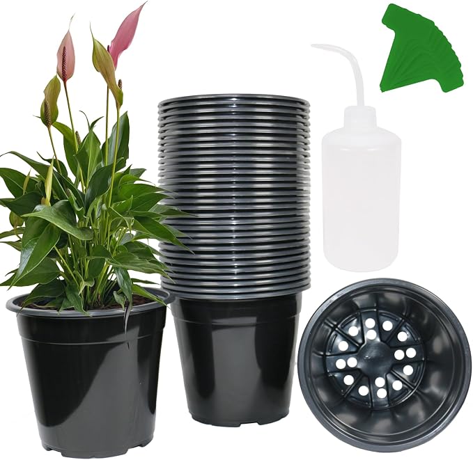 32-Pack 1.5 Gallon Nursery Pots, Thickened Soft Seed Starting Container by Niiiice
