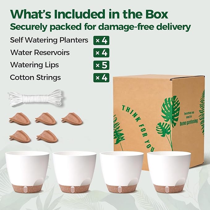 T4U 4 Pack 6 Inch Self Watering Pots - Image 6