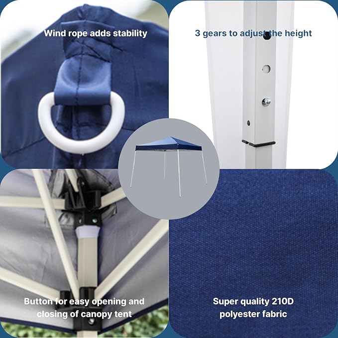 Outvita Canopy 7.8x7.8' Pop Up Commercial Instant Gazebo Tent, Waterproof & UV - Image 2