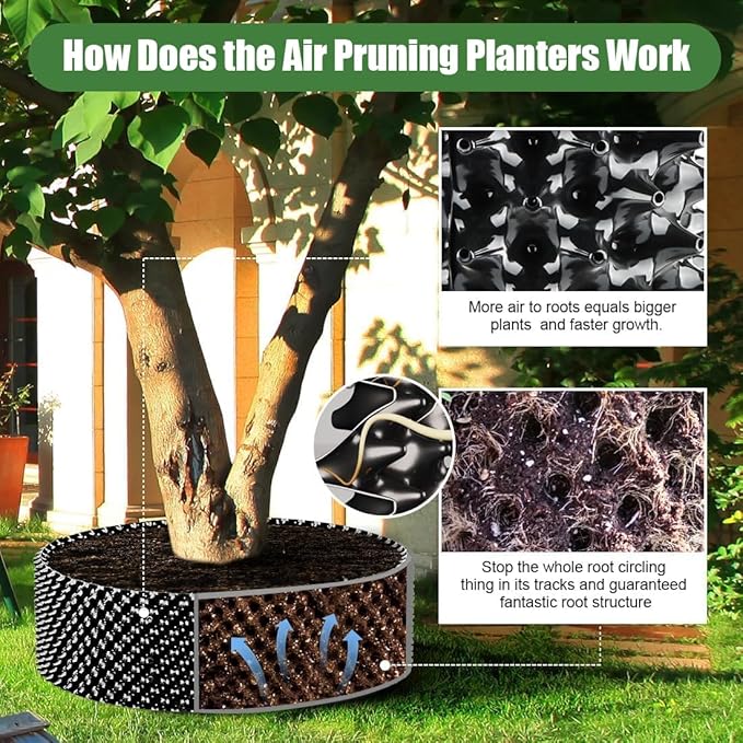 Air Pruning Containers, 40 Gallon Air Pruning Planters, Sturdy Plastic Roots - Image 3