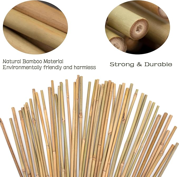 50PCS Plant Stakes, Natural Bamboo Stakes, Garden Stakes - Image 3