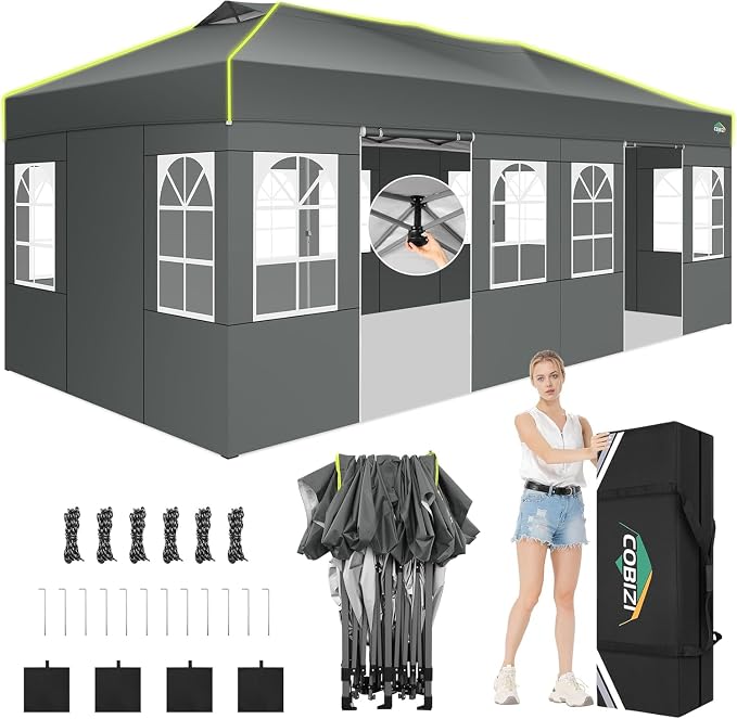 COBIZI 10x20 Pop Up Canopy Tent, Outdoor Party Tent by COBIZI
