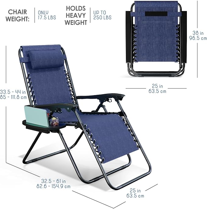 Nestl Zero Gravity Chairs, Portable Patio Lounge Chair Outdoor - Image 3