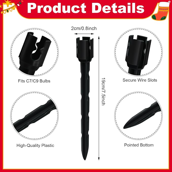 60 Pcs 7.5 Inch Christmas Light Stakes, Christmas Yard Stakes - Image 2