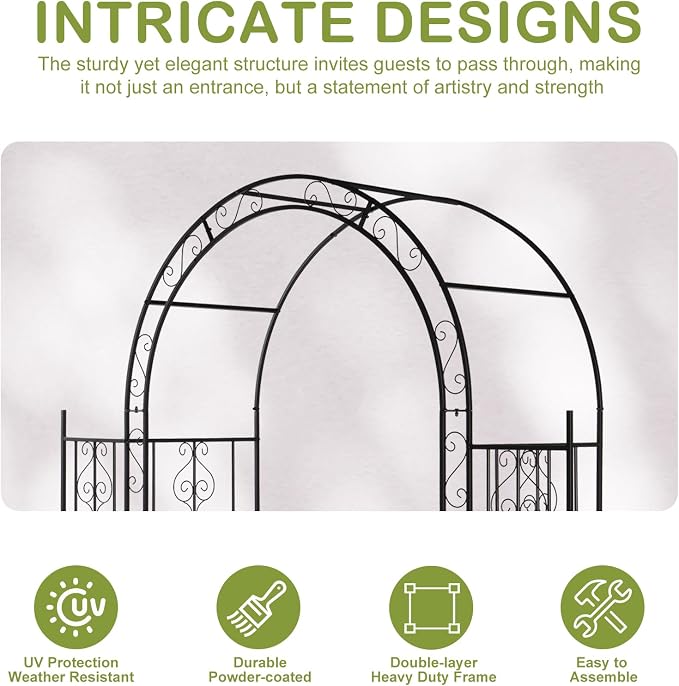 Outvita 7FT Garden Arch Arbor - Image 5