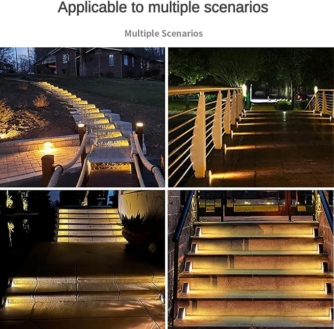 Solar Step Lights, Stair Fence Triangle Lights IP67 Outdoor Waterproof LED Deck - Image 2