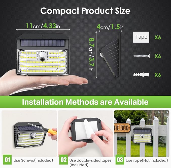 CLAONER Solar Lights Outdoor, Wireless Motion Sensor Lights, IP65 Waterproof - Image 4