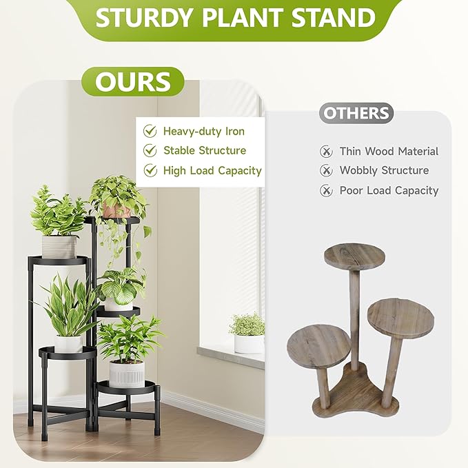 5 Tier Plant Stand Indoor, Tiered Plant Stand Outdoor - Image 6