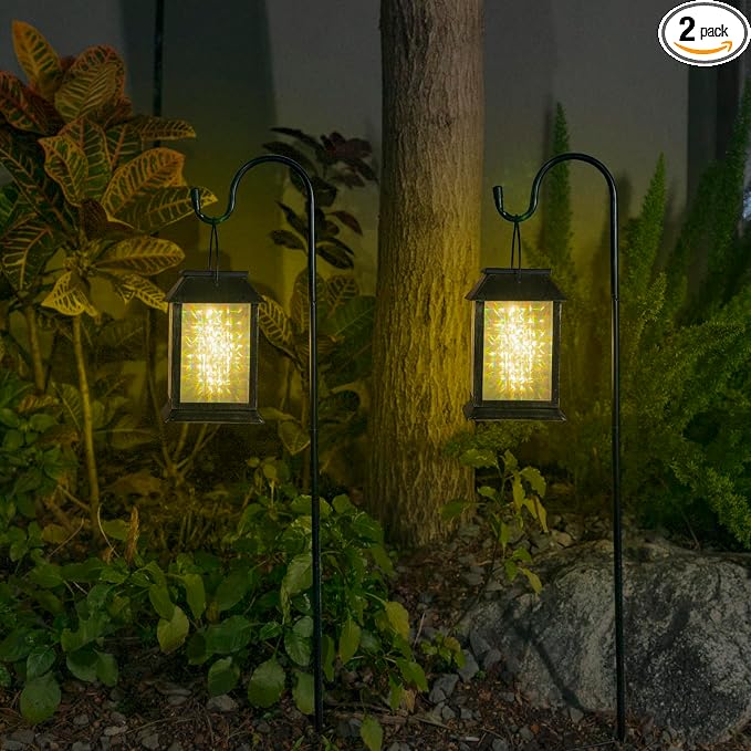 2 Pack Solar Lanterns Outdoor Waterproof, 3D Hanging Solar Lights, Type-C by Unknown