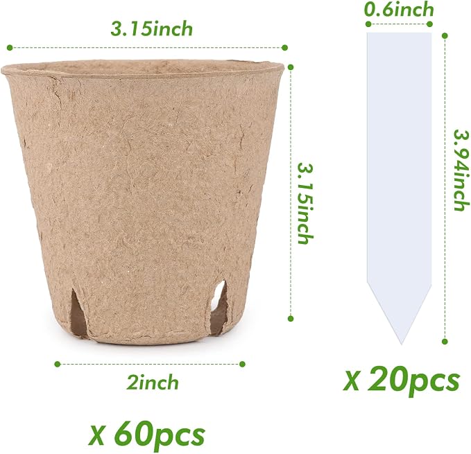 homenote Peat Pots, Round Nursery Plant Pots - Image 3
