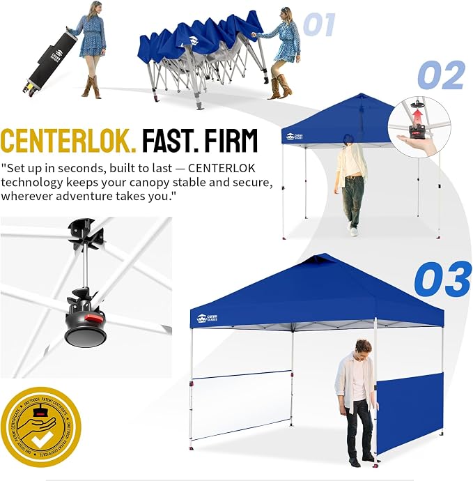CROWN SHADES 10x10 Pop up Canopy Tent Instant Canopy - Image 3