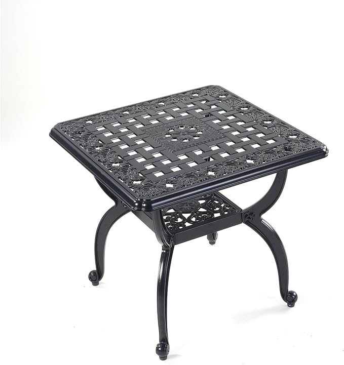 Mandolin Outdoor Patio, Rust -Resistant Cast Aluminum Side Table, Weather - Image 9