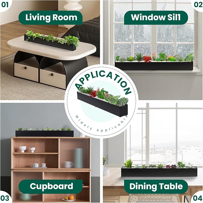 Trough Rectangle Planter Window Sill Planter Box Long Window Planters Modern - Image 6