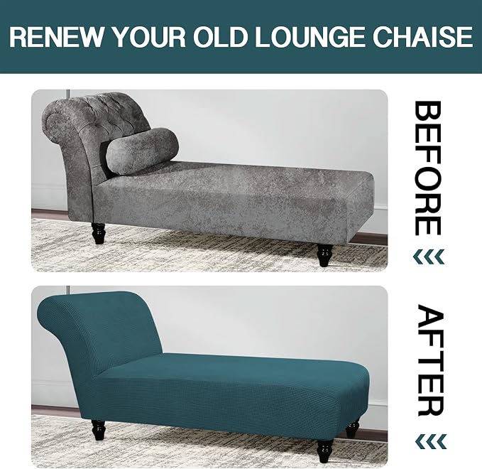 FantasDecor Chaise Lounge Cover Stretch Armless Chair Slipcover - Image 6