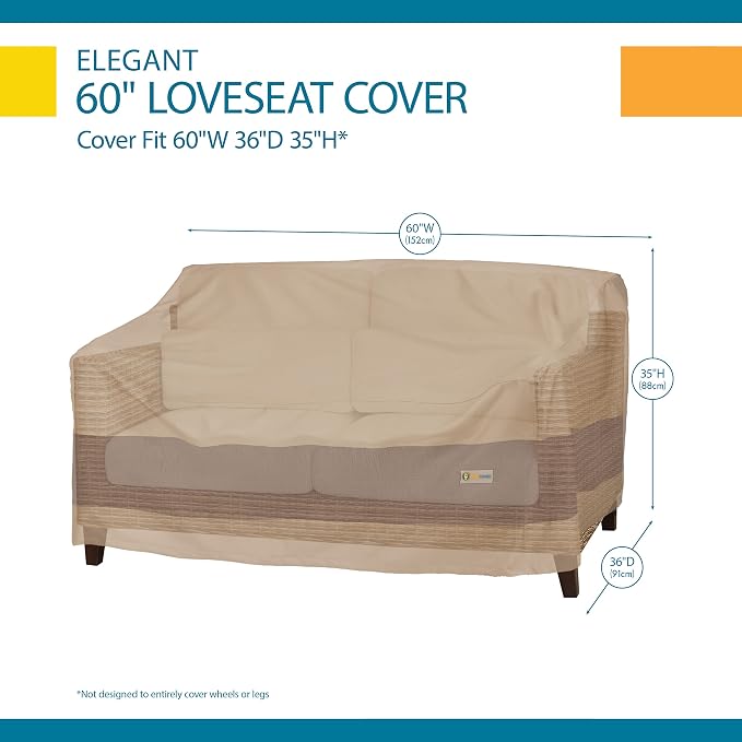 DUCKCOVERS Elegant Waterproof 60 Inch Patio Loveseat Cover, 60W x 36D x 35H - Image 8