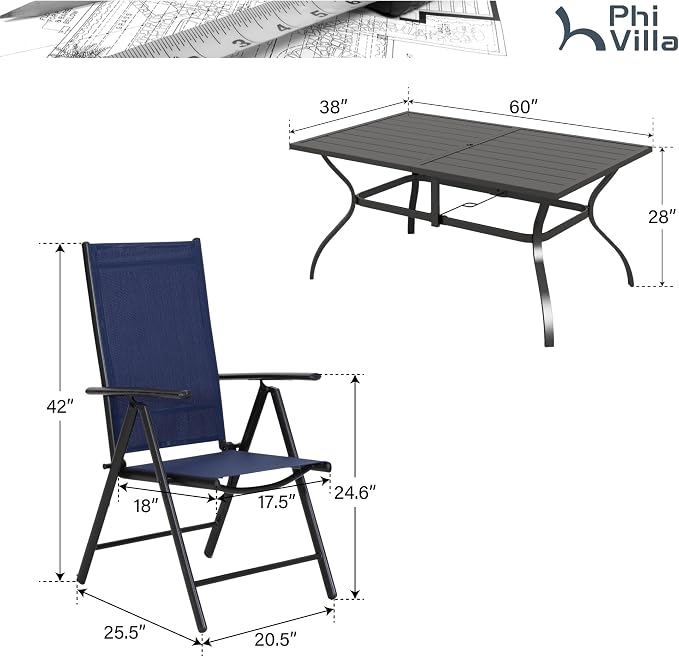 PHI VILLA 7 Piece Patio Dining Set - Image 7