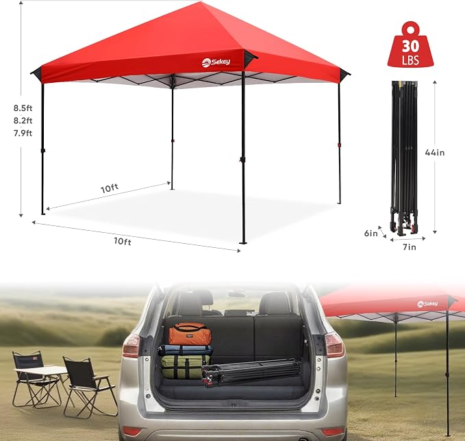 Sekey 10x10 Pop Up Canopy with One Push Setup-Easy Up Canopy with 99% UV - Image 7