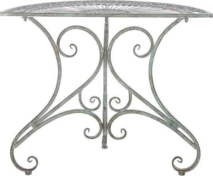SAFAVIEH Outdoor Collection Annalist Victorian Scroll Antique Dark Green - Image 5