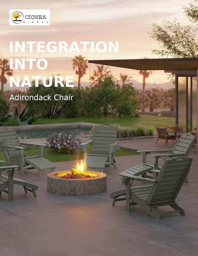 Ciokea Folding Adirondack Chair Set of 4 - Image 4