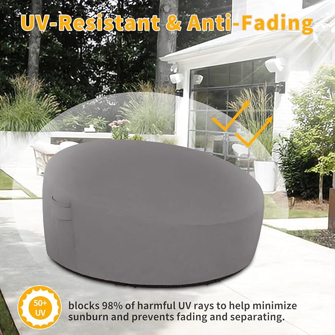 Easy-Going Heavy Duty 600D Outdoor Daybed Cover 92 Inch UV Resistant Patio - Image 4