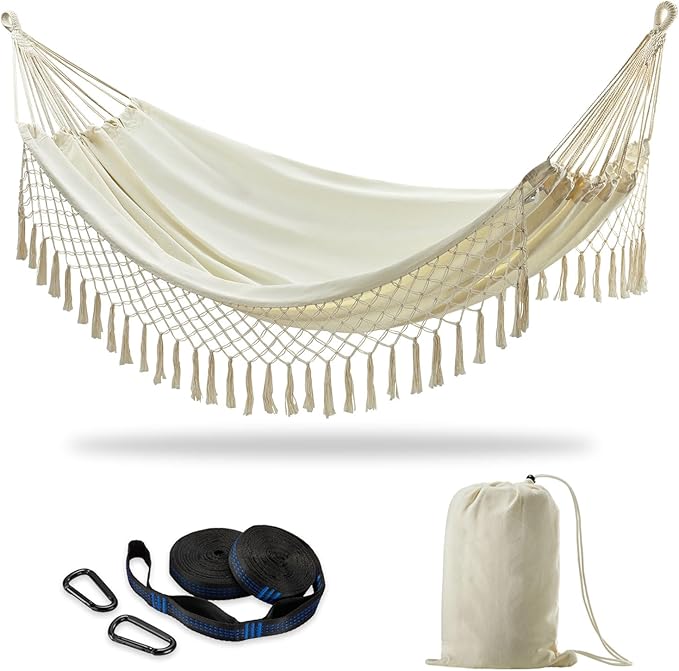 Brazilian Double Hammock with Tree Straps, Extra Large 94x63IN, 2 Persons by CHULIM