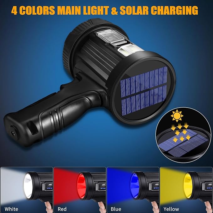 Rechargeable Spotlight, 99000 Lumens Bright LED Spotlight Flashlight, Long - Image 6
