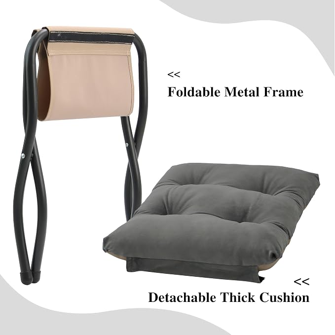 15" Folding Ottoman, Foldable Footrest Stool, Small Foot Stool - Image 7