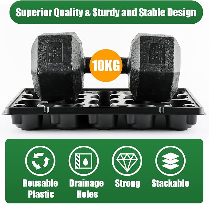 20 Cell Plant Trays for Carrying 3 inch Round Nursery Pots, Sturdy Plastic - Image 5