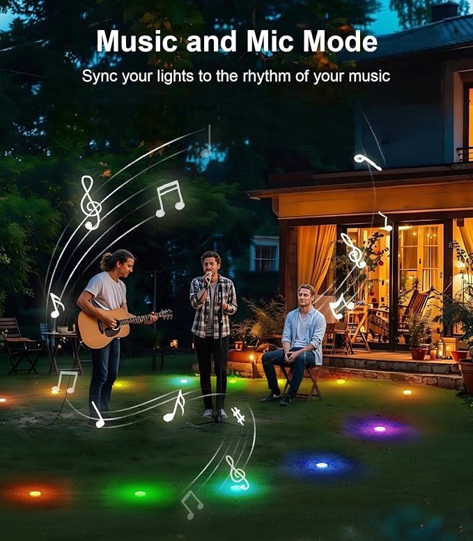 50Ft Permanent Outdoor Ground Lights Smart Color Changing, Pathway Christmas - Image 3