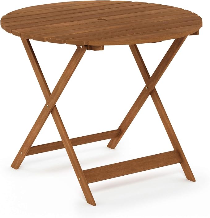 Furinno FG19018F Tioman Outdoor Hardwood Nation Round Dining Table - Image 5